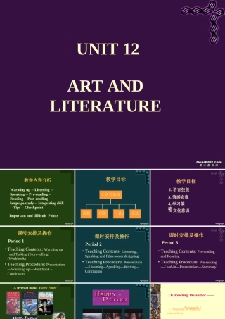 Unit12 Art and Literature说课课件示例 人教版 课件