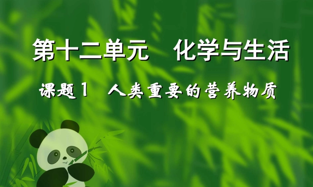 九年级化学人类重要的营养物质课件