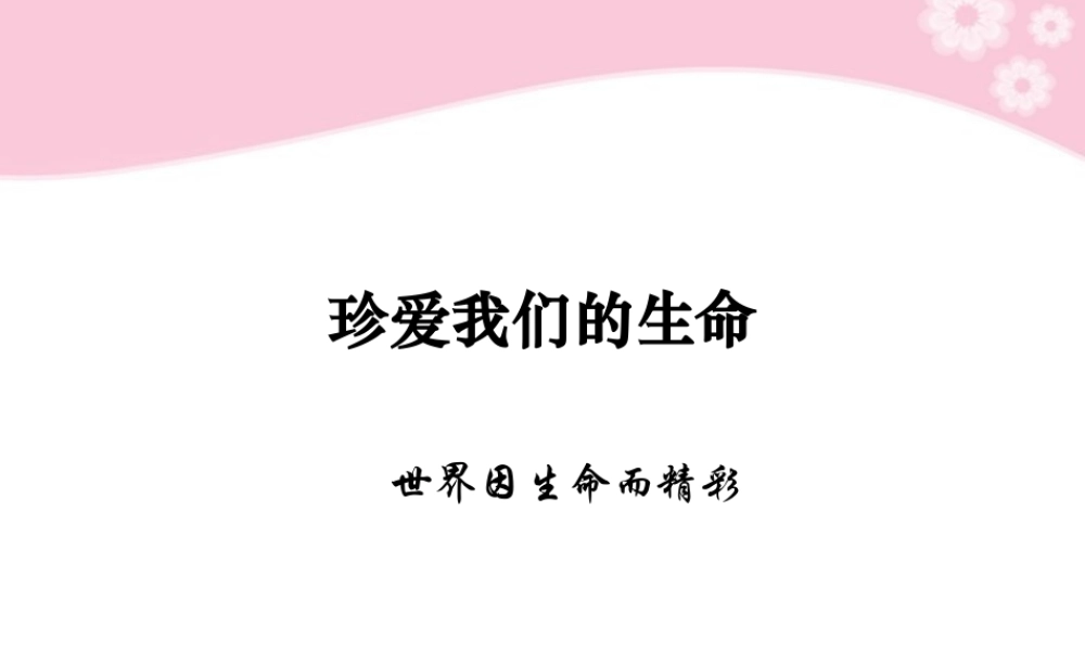 七年级政治上册第3课 第三框 珍爱我们的生命课件 人教新课标 课件