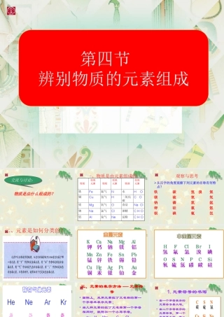 九年级化学：第三章第四节 辨别物质的元素组成 课件科粤版 课件