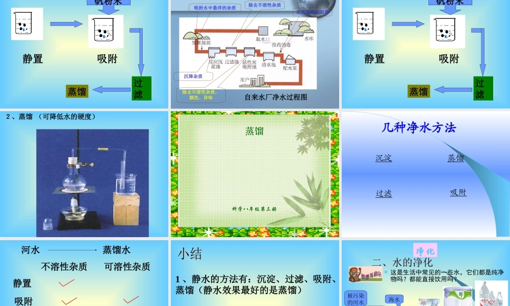 九年级化学水的净化课件二 新课标 人教版 课件