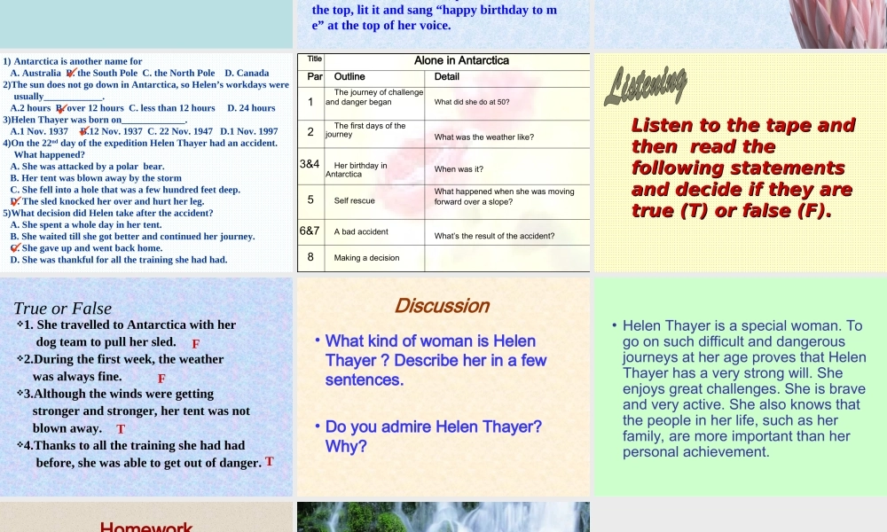 Unit17 Alone in the Atarctic 人教版 课件