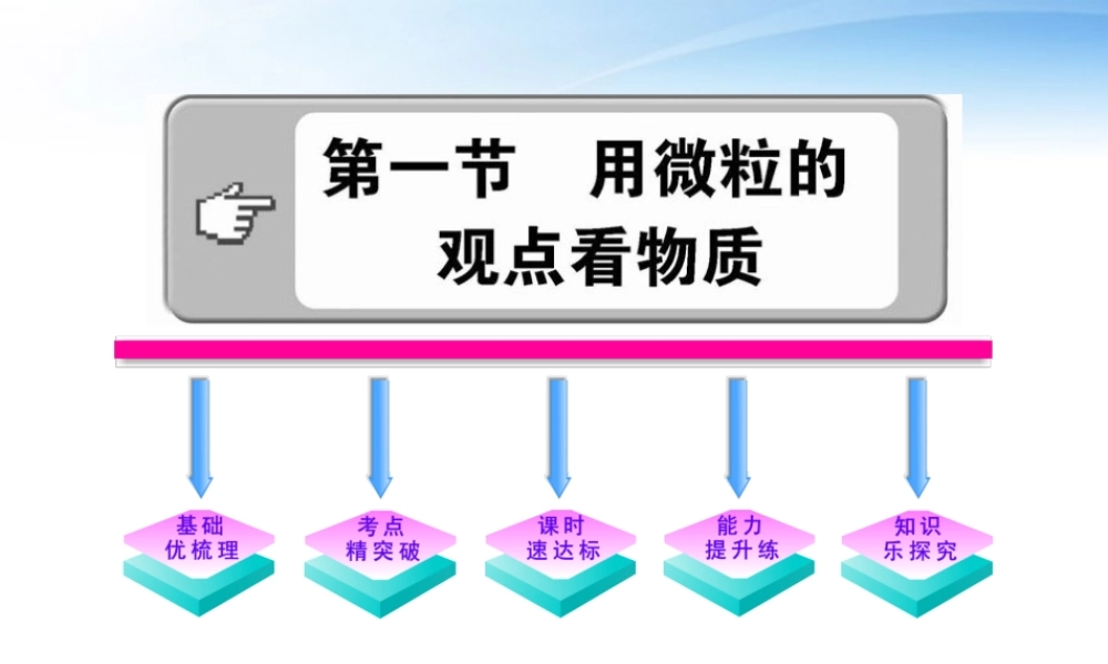 九年级化学上册 31用微粒的观点看物质配套课件 沪教版 课件
