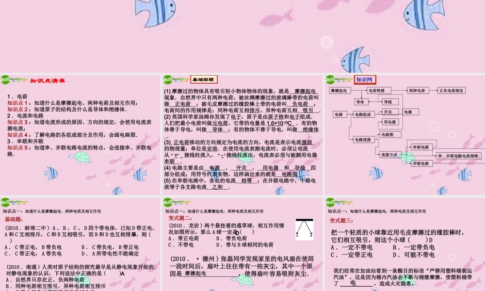 中考物理 (电流电路)复习课件 人教新课标版 课件