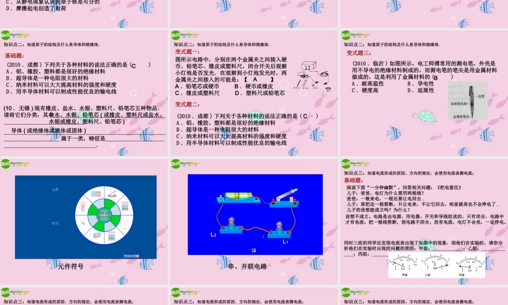 中考物理 (电流电路)复习课件 人教新课标版 课件