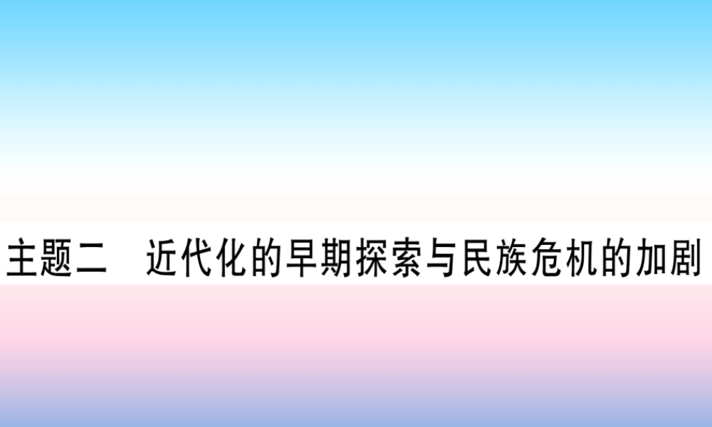 (甘肃专用)中考历史总复习 第一篇 考点系统复习 板块二 中国近代史 主题二 近代化的早期探索与民族危机的加剧(精练)课件