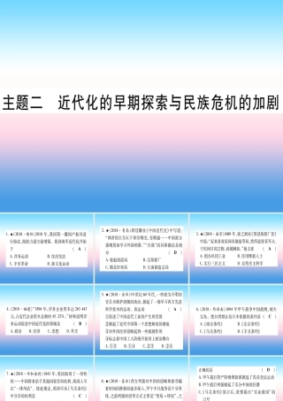 (甘肃专用)中考历史总复习 第一篇 考点系统复习 板块二 中国近代史 主题二 近代化的早期探索与民族危机的加剧(精练)课件