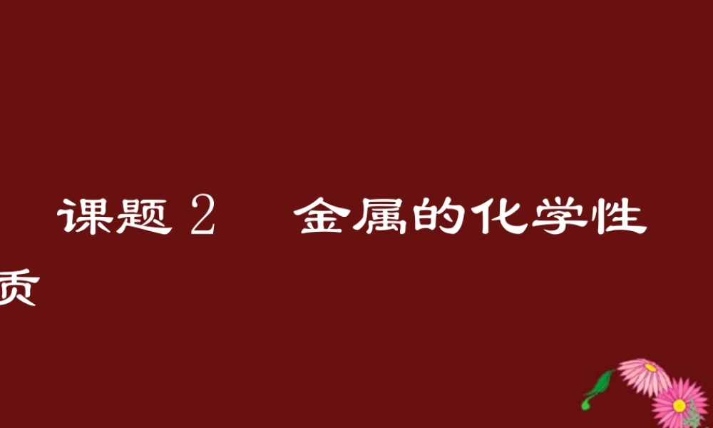 九年级化学金属的化学性质课件示例 课件
