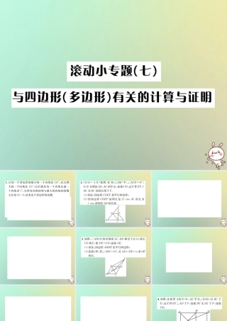中考数学系统复习 第五单元 四边形 滚动小专题(七)与四边形(多边形)有关的计算与证明课件