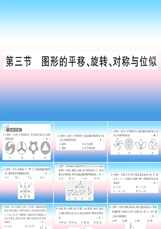 (甘肃专用)中考数学 第一轮 考点系统复习 第7章 图形与变换 第3节 图形的平移、旋转、对称与位似作业课件