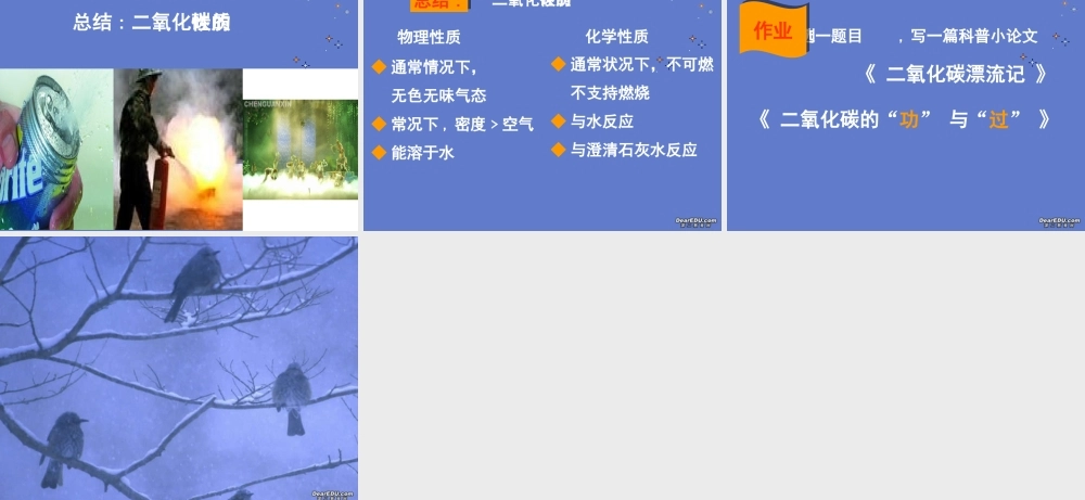 九年级化学二氧化碳的性质课件 新课标 人教版 课件