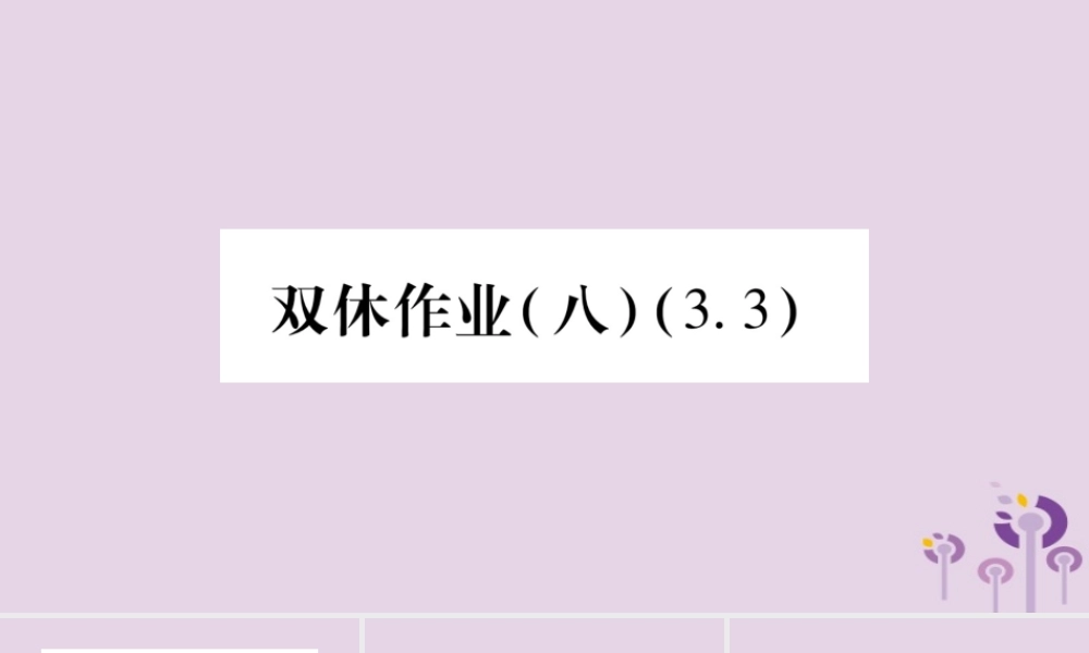 七年级数学上册 双休作业(八)课件 (新版)沪科版 课件