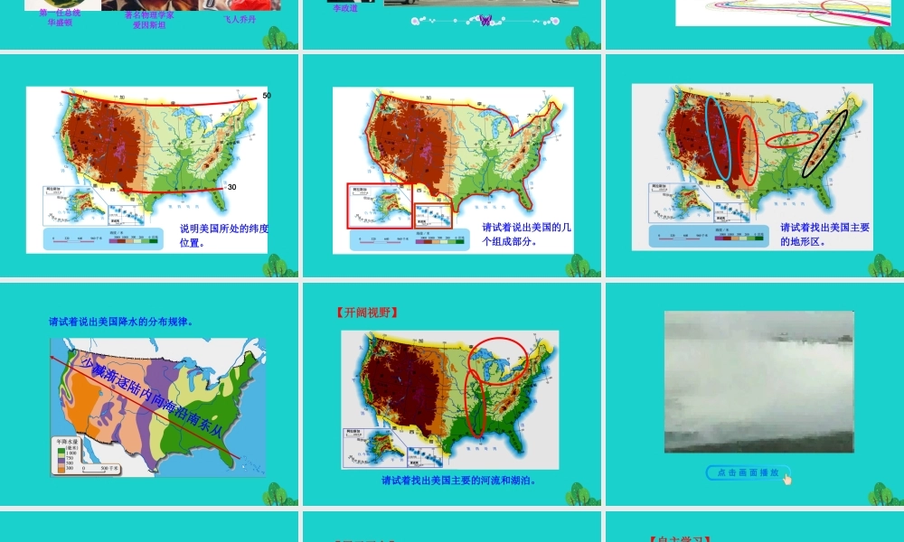 七年级地理下册 第九章 第一节 美国(一民族大熔炉 农业地区专业化)课件 七年级地理下册 第九章 第一节 美国课件+素材(新版)新人教版