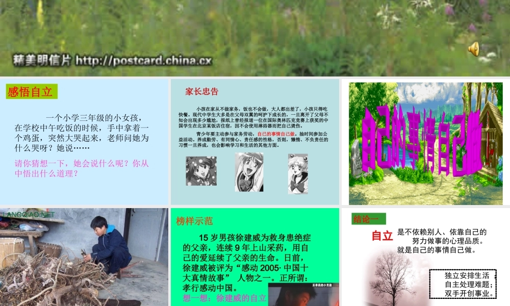 七年级政治第八课走自立自强之路课件鲁人版 课件