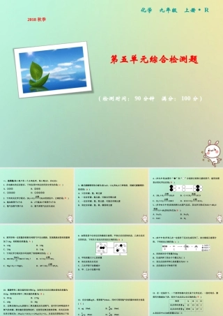 九年级化学上册 第5单元 化学方程式综合检测卷作业课件 (新版)新人教版 课件