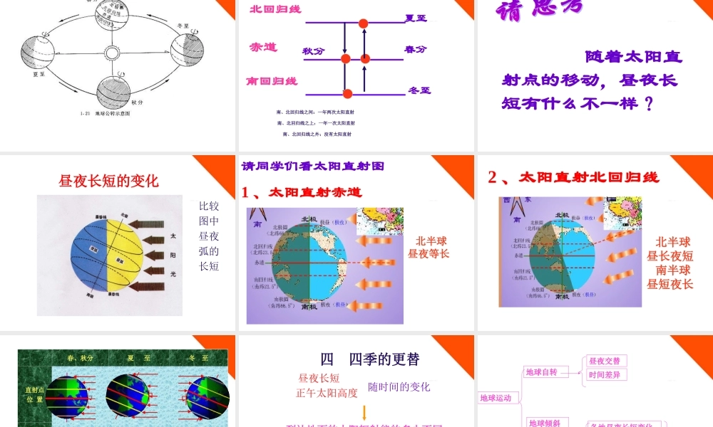 七年级地理上册 第一章地球和地图第二节地球的运动课件 人教新课标版 课件