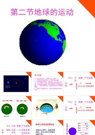 七年级地理上册 第一章地球和地图第二节地球的运动课件 人教新课标版 课件