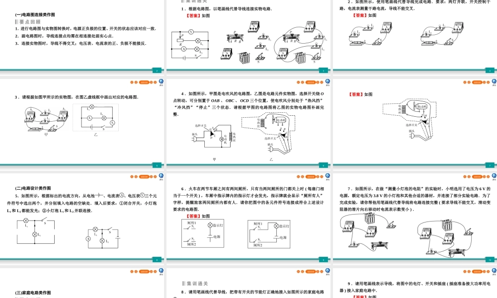 中考物理二轮复习 专题1 作图题 第3节 电和磁作图课件