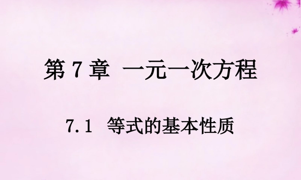 七年级数学上册 7.1 等式的基本性质课件 (新版)青岛版 课件