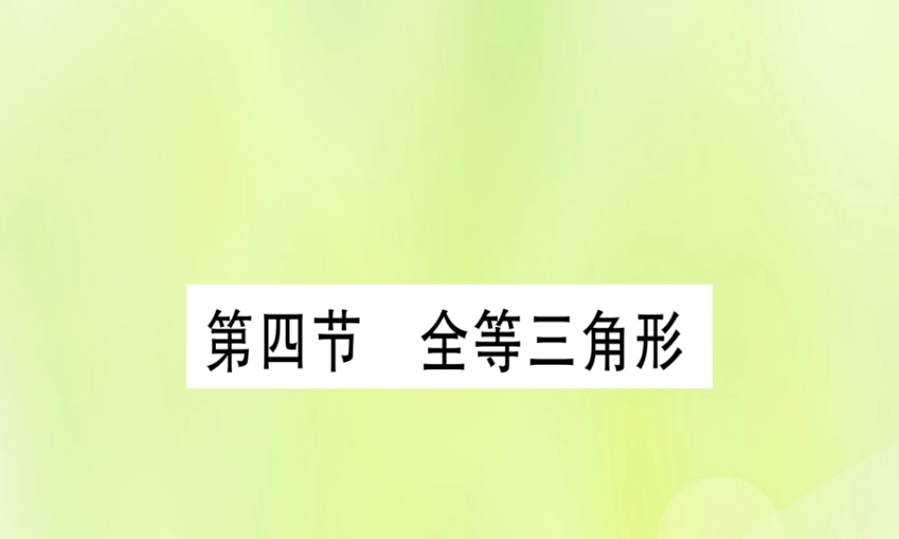 (湖北专用版)版中考数学优化复习 第4章 三角形 第4节 全等三角形实用课件