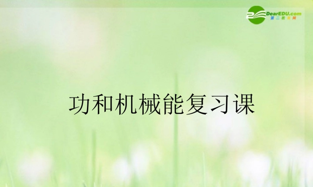 中考物理 功和机械能复习课件 粤教沪版 课件