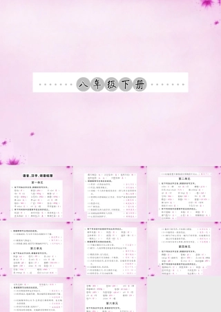 中考语文 第一轮 复习教材 夯基固本 八下 语音、汉字、词语梳理课件 新人教版 课件