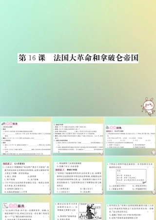 九年级历史上册 第四单元 近代的开端和新制度的确立 第16课 法国大革命和拿破仑帝国课件 岳麓版 课件