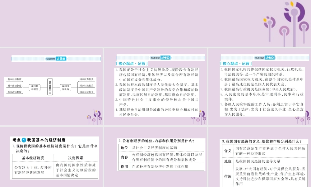 中考道德与法治总复习 八下 第三单元 人民当家作主课件