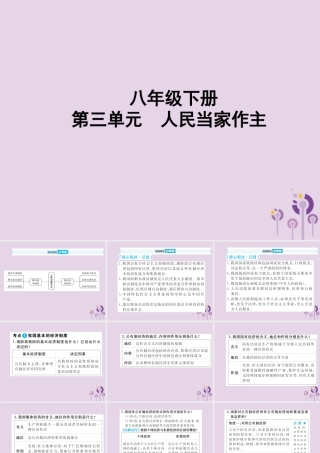 中考道德与法治总复习 八下 第三单元 人民当家作主课件