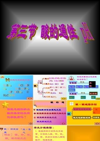 九年级化学下册酸的通性课件