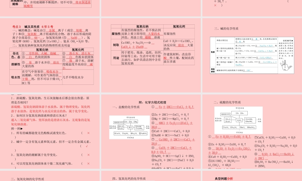 (滨州专版)中考化学总复习 第一部分 系统复习 成绩基石 第七单元 常见的酸和碱 第1课时 酸和碱的性质课件 鲁教版 课件