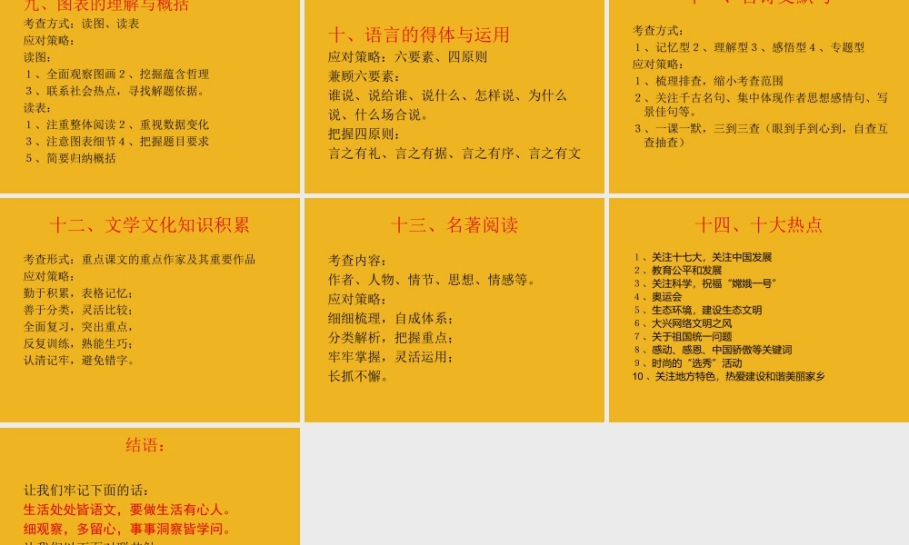 中考语文 问渠哪得清如许 为有源头活水来 —语言实际运用备考摭谈课件