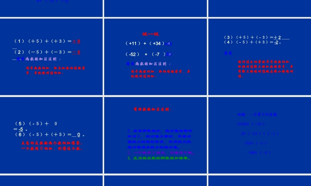 七年级数学上13有理数的加减法——有理数的加法课件人教版 课件