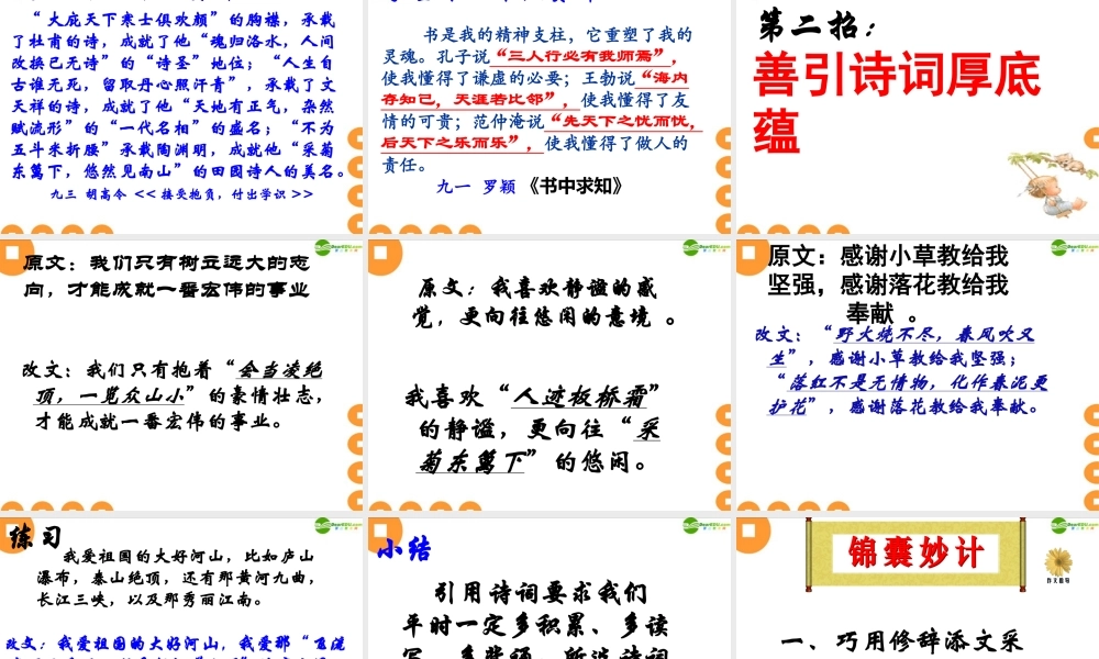 中考语文作文辅导 扮靓你的语言课件 人教新课标版 课件