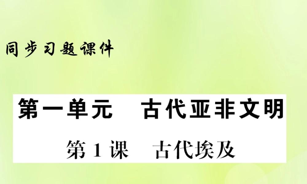 九年级历史上册 第1单元 古代亚非文明 第1课 古代埃及习题课件 新人教版 课件