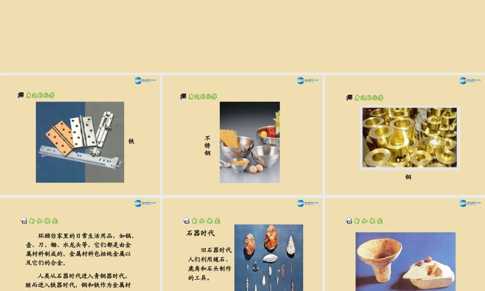 九年级化学下册 金属的发展历史参考课件 粤教版 课件