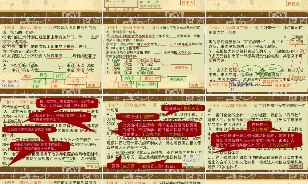 8语文工具性 高考语文冲刺分类复习课件全集下 新课标 人教版 高考语文冲刺分类复习课件全集下 新课标 人教版