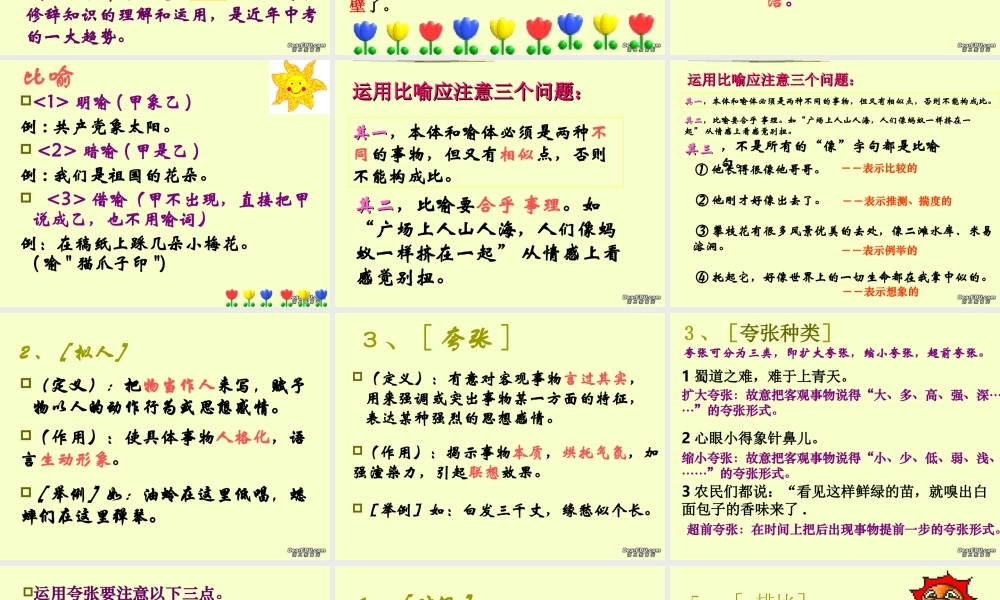 中考语文专题复习 修辞手法 试题
