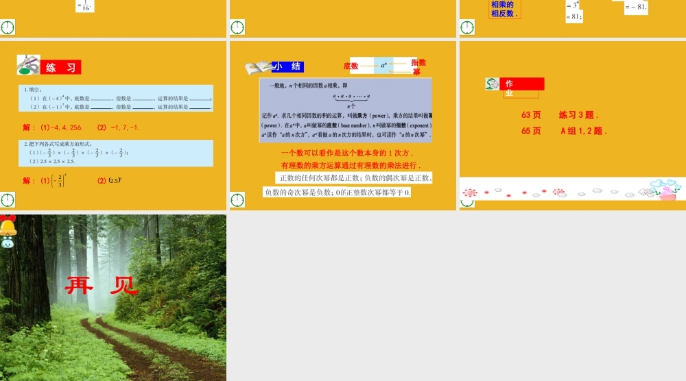 七年级数学上册 3.3(1)有理数的乘方课件 青岛版 课件