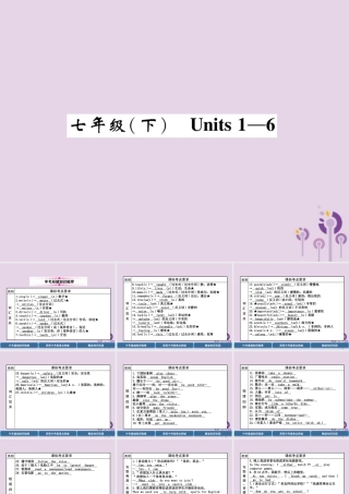 (贵阳专版)中考英语总复习 第1部分 教材知识梳理篇 七下 Units 1 6(精讲)课件