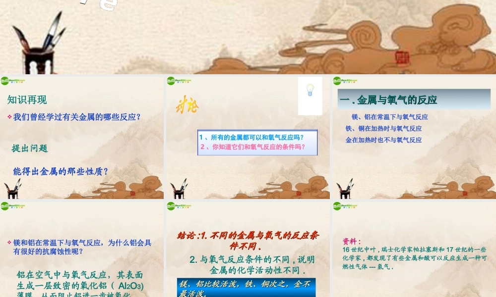 九年级化学下册(金属的化学性质)课件 人教新课标版 课件