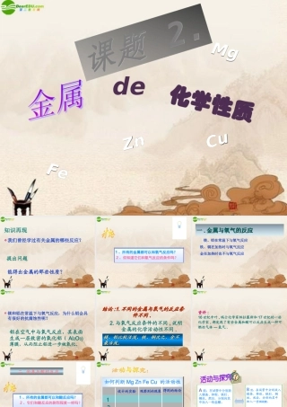 九年级化学下册(金属的化学性质)课件 人教新课标版 课件