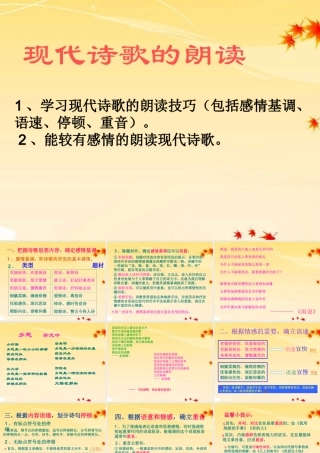 中考语文 综合现代诗歌的朗读课件