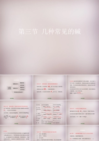 九年级化学下册 第11章 第3节(几种常见的碱)复习课件 (新版)北京课改版 课件