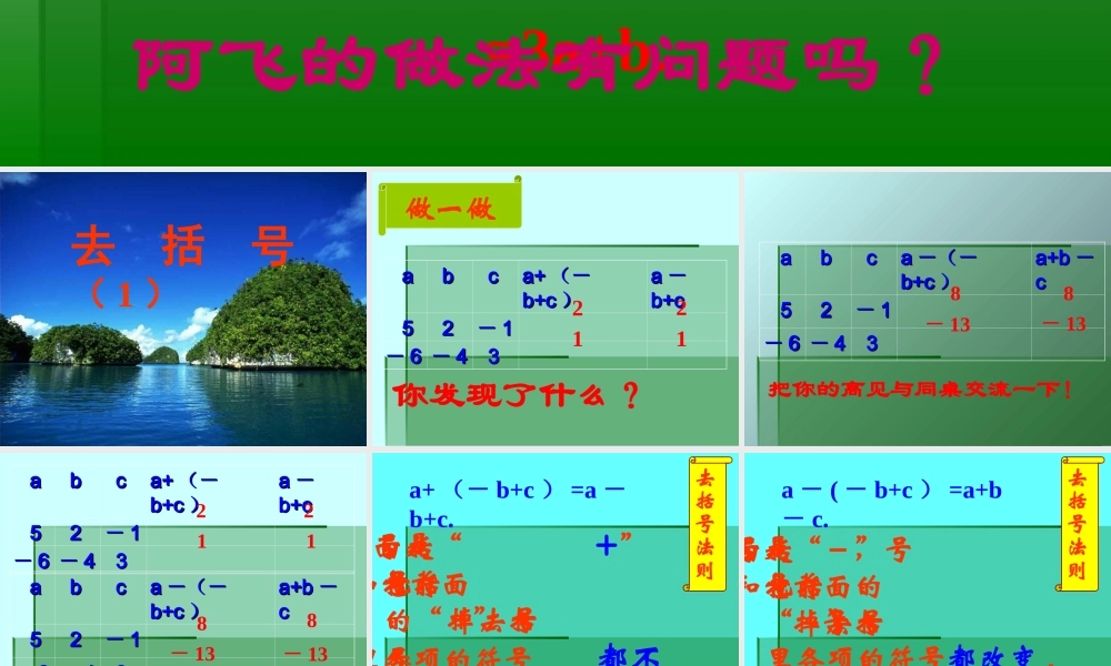 七年级数学上册 3.5去括号(第1课时)课件 苏科版 课件