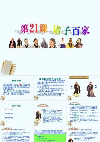 七年级历史 第21课诸子百家课件 华东师大版 课件