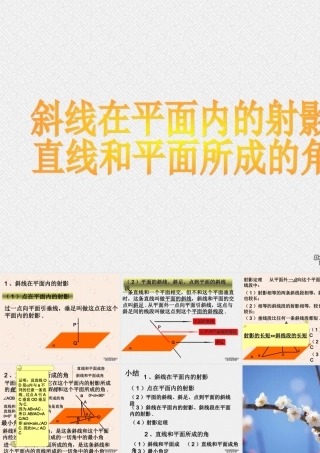 9.4直线和平面所成的角 高二数学直线 平面 简单几何体ppt课件集一 人教版 高二数学直线 平面 简单几何体ppt课件集一 人教版