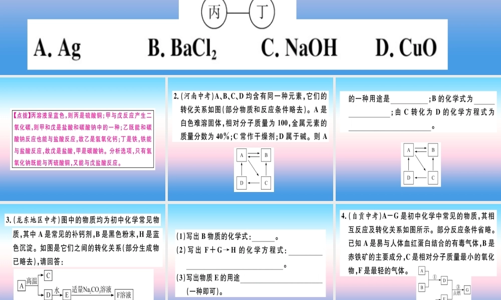 九年级化学下册 专题六 物质的推断习题课件 新人教版 课件