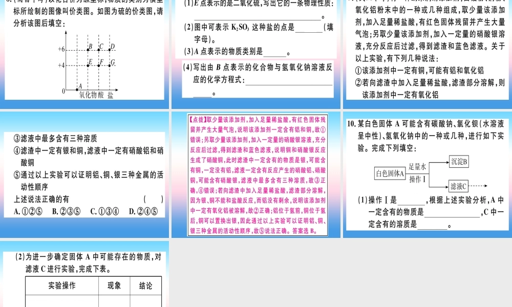 九年级化学下册 专题六 物质的推断习题课件 新人教版 课件
