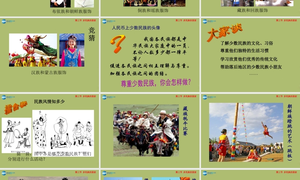 七年级地理上册 2.3 多民族的的国家课件 中图版 课件
